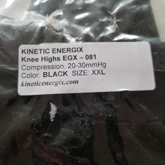 Kinetic Energix Knee Highs - Compression 20-30mmHg- XXL - Black - NWT - EXG 081 - Picture 1 of 3